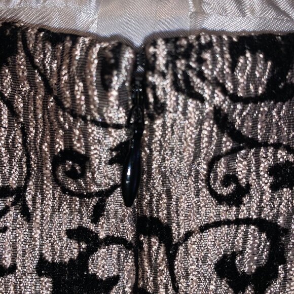 NEW Tahari ASL Dress Cocktail Floral Black Silver Sequins Belinda 2 Petite 2P - Picture 7 of 16